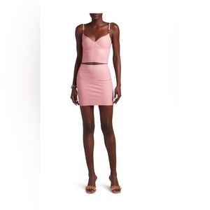 Versace Pink Mini Skirt -LATEX ZIP-FASTENING HIGH-WAIST MINI SKIRT